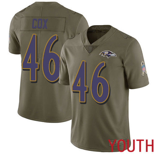Baltimore Ravens Limited Olive Youth Morgan Cox Jersey NFL Football #46 2017 Salute to Service->dallas cowboys->NFL Jersey